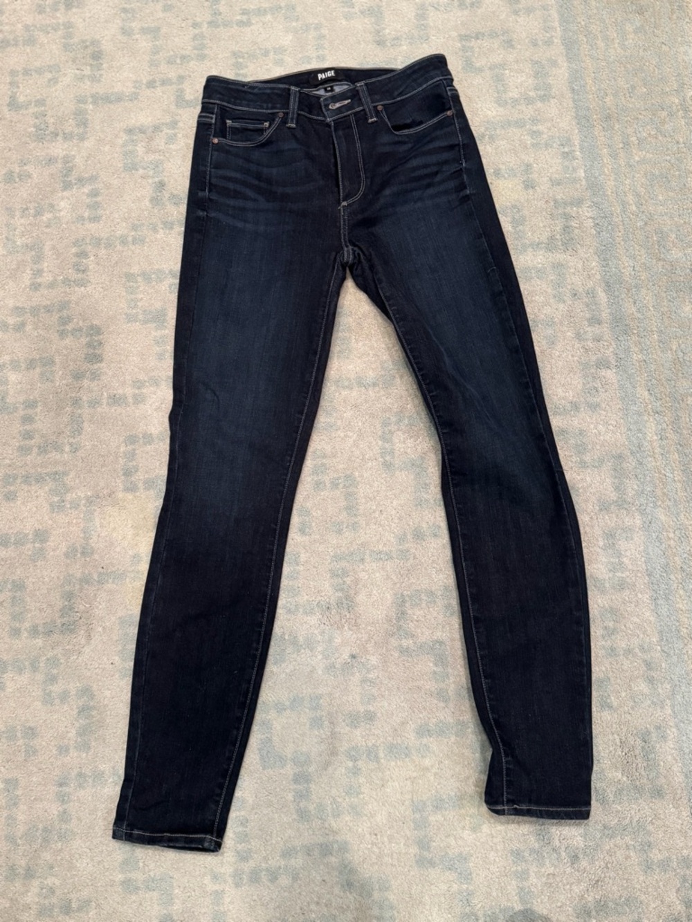 PAIGE Women’s Skinny Jeans in Dark Indigo-Black Wash